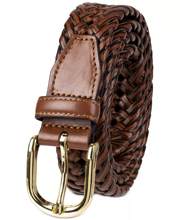 Club Room Men's Hand-Laced Braided Belt Created For Macy's Men's Fashion & Accessories