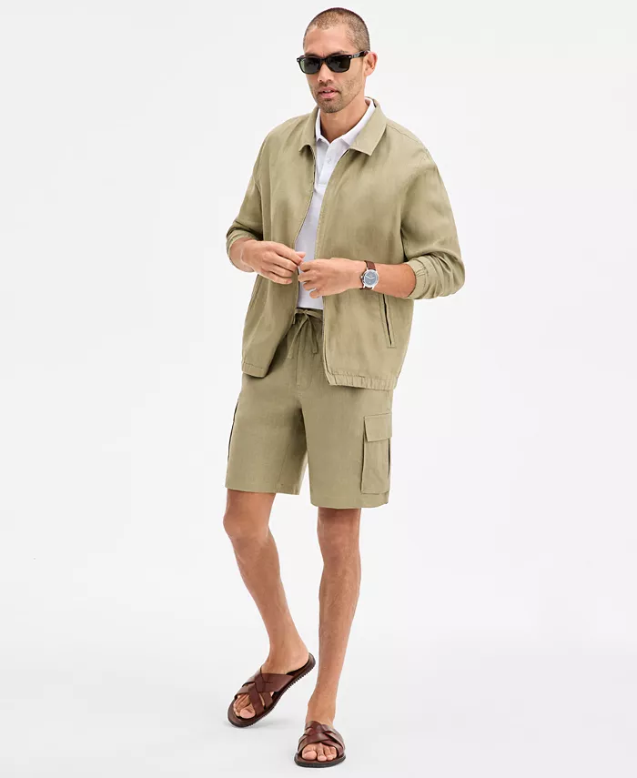 Club Room Men's Linen Zip-Front Bomber Jacket Exclusively At Macy's Men's Fashion & Accessories