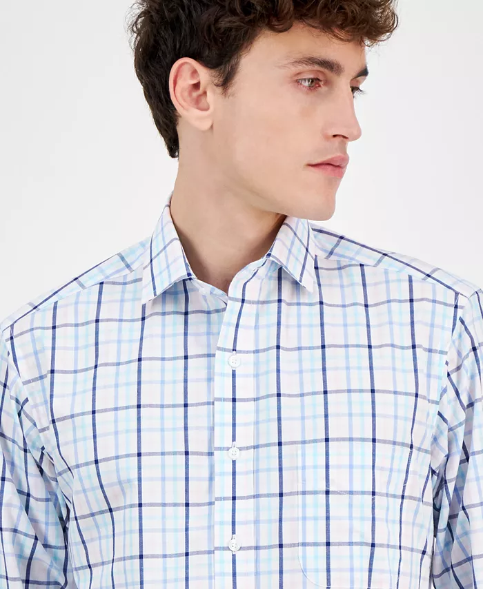 Club Room Men's Plaid Dress Shirt Exclusively At Macy's Men's Fashion & Accessories