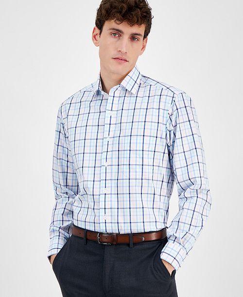 Club Room Men's Plaid Dress Shirt Exclusively at Macy's Men's Fashion & Accessories