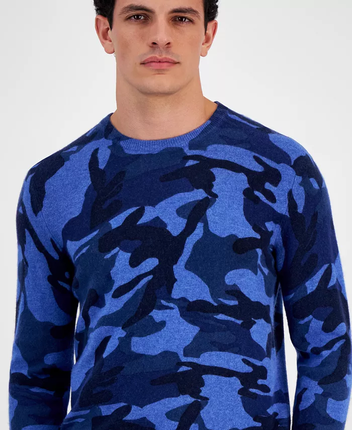 Club Room Men's Printed Camo Cashmere Sweater Created For Macy's Men's Fashion & Accessories