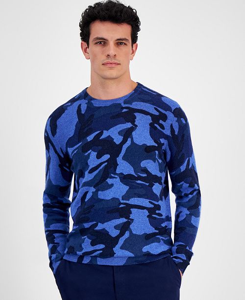 Club Room Men's Printed Camo Cashmere Sweater Created for Macy's Men's Fashion & Accessories