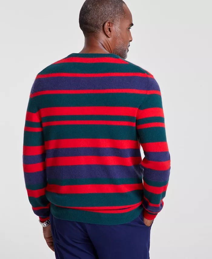 Club Room Men's Printed Stripe Cashmere Crewneck Sweater Created For Macy's Men's Fashion & Accessories