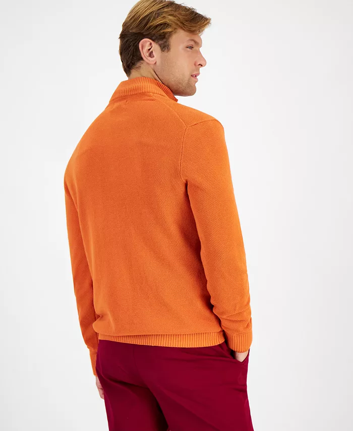 Club Room Men's Quarter-Zip Textured Cotton Sweater Created For Macy's Men's Fashion & Accessories