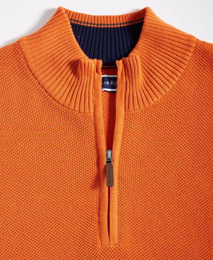 Club Room Men's Quarter-Zip Textured Cotton Sweater Created For Macy's Men's Fashion & Accessories