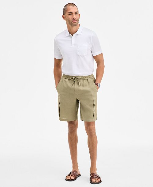 Club Room Men's Regular-Fit Linen Cargo Shorts Created for Macy's Men's Fashion & Accessories