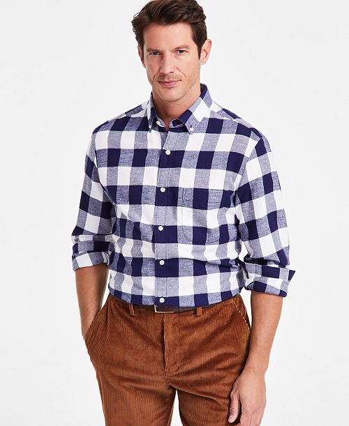 Club Room Men's Regular-Fit Plaid Flannel Shirt Created for Macy's Men's Fashion & Accessories