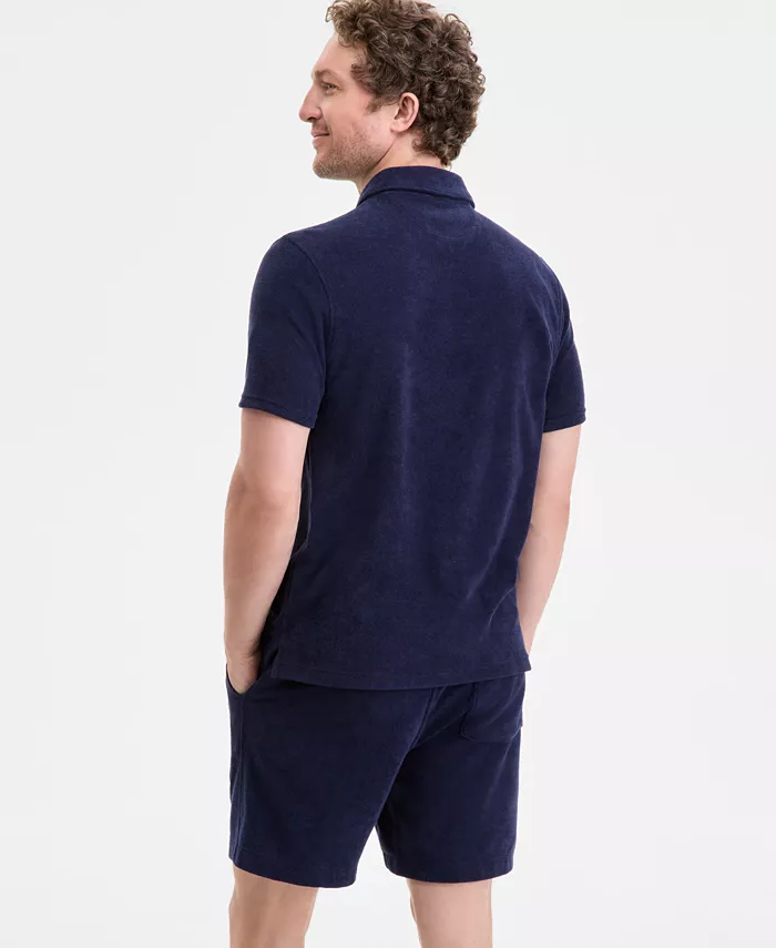 Club Room Men's Solid Terry Cloth Short-Sleeve Polo Shirt Exclusively At Macy's Men's Fashion & Accessories