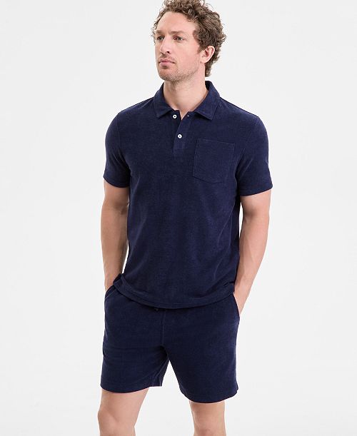 Club Room Men's Solid Terry Cloth Short-Sleeve Polo Shirt Exclusively at Macy's Men's Fashion & Accessories