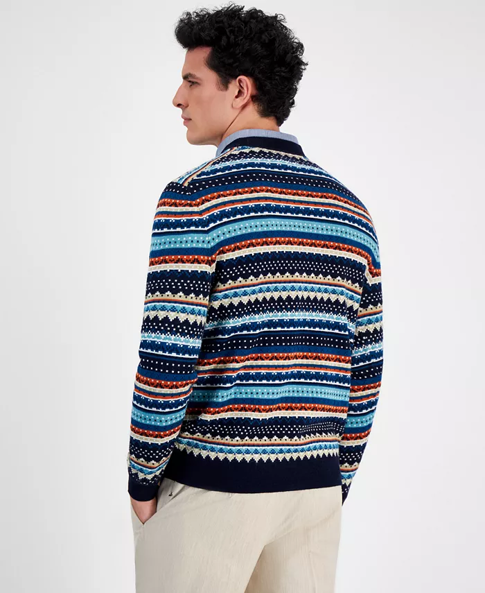 Club Room Men's Stripe Merino Crewneck Sweater Created For Macy's Men's Fashion & Accessories