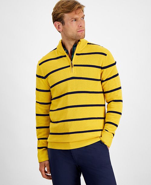 Club Room Men's Stripe Quarter-Zip Sweater Created for Macy's Men's Fashion & Accessories