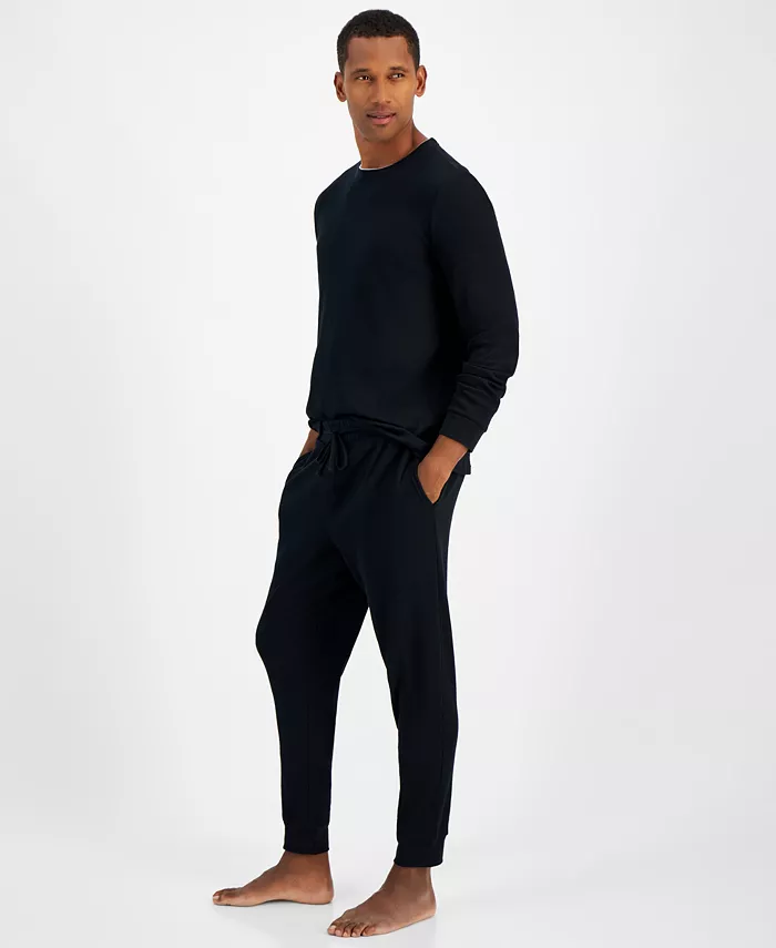 Club Room Men's Waffle Long-Sleeve T-Shirt & Pajama Pant Set Created For Macys Men's Fashion & Accessories