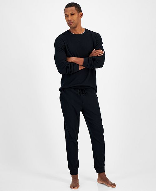 Club Room Men's Waffle Long-Sleeve T-Shirt & Pajama Pant Set Created for Macys Men's Fashion & Accessories
