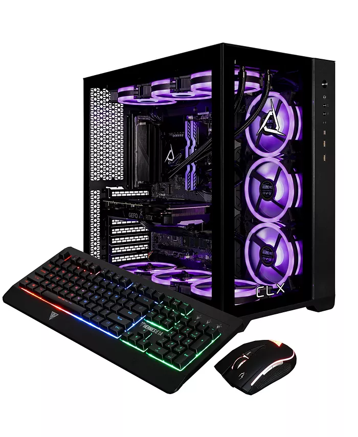 CLX SET Gaming Desktop - Liquid Cooled Intel Core I9 13900KF 3GHz 24-Core Processor 64GB DDR5 Memory GeForce RTX 4070 12GB GDDR6X Graphics 2TB SSD 6TB HDD Wi-Fi Windows 11 Home 64-bit Electronics