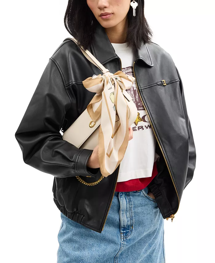 COACH Brook Small Leather Flap Chain Bag Handbags Purses & Accessories