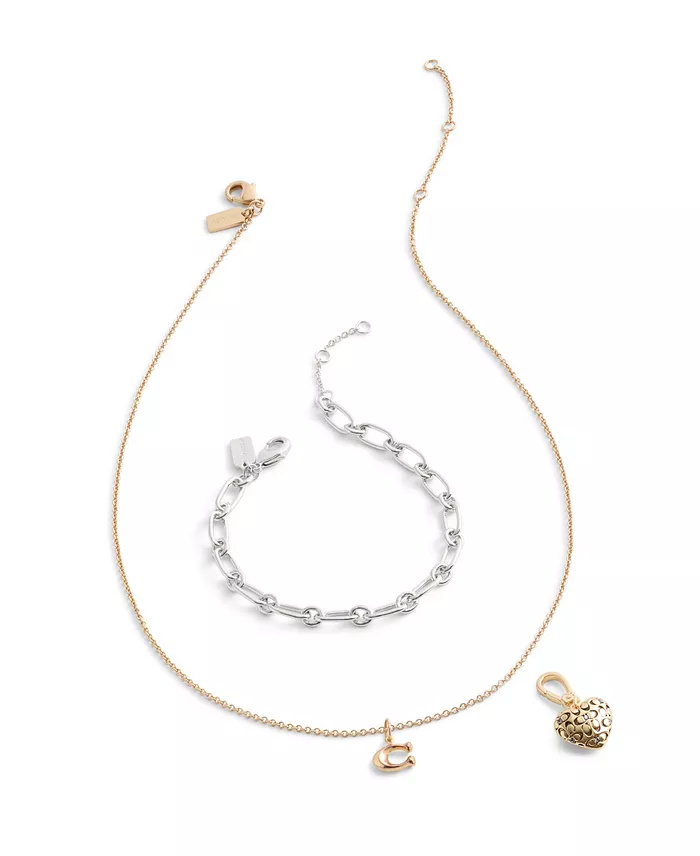 COACH Faux Stone Collectible Signature Quilted Heart Charms Jewelry & Watches