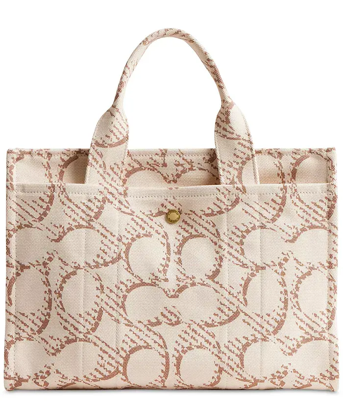 COACH Medium Signature Canvas Cargo Tote Bag Handbags Purses & Accessories
