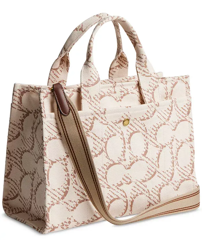 COACH Medium Signature Canvas Cargo Tote Bag Handbags Purses & Accessories