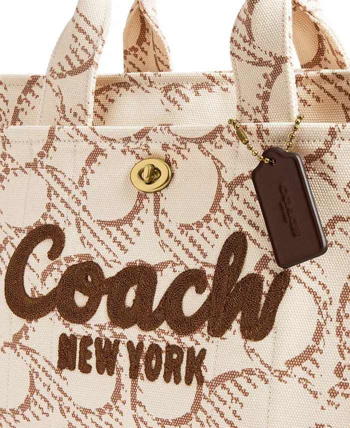 COACH Medium Signature Canvas Cargo Tote Bag Handbags Purses & Accessories