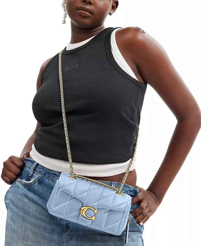 COACH Quilted Leather Tabby Shoulder Bag 20 With Chain Handbags Purses & Accessories