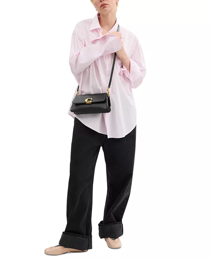 COACH Small Jet Leather Shoulder Bag Handbags Purses & Accessories