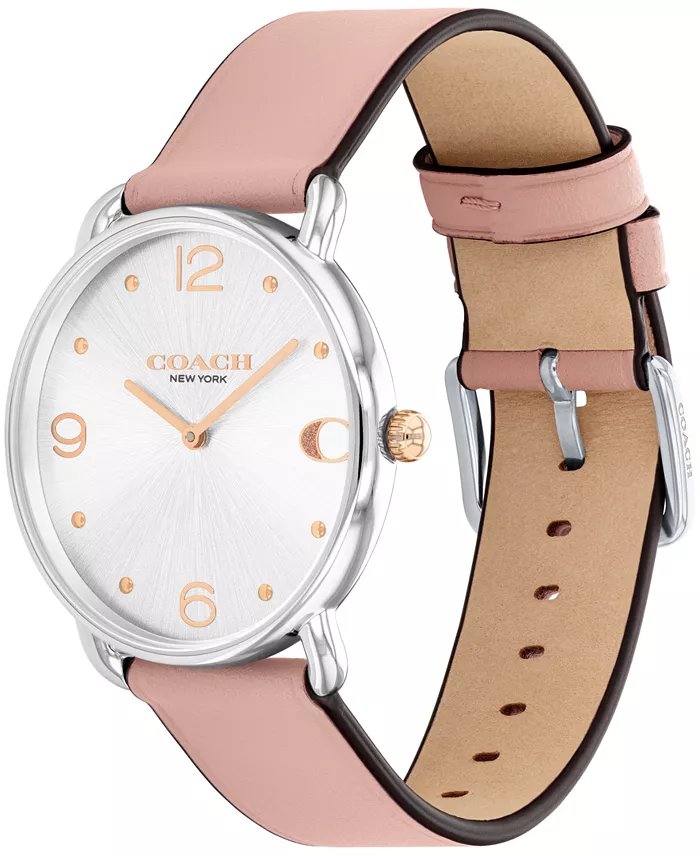 COACH Women's Elliot Blush Leather Strap Watch 36mm Jewelry & Watches