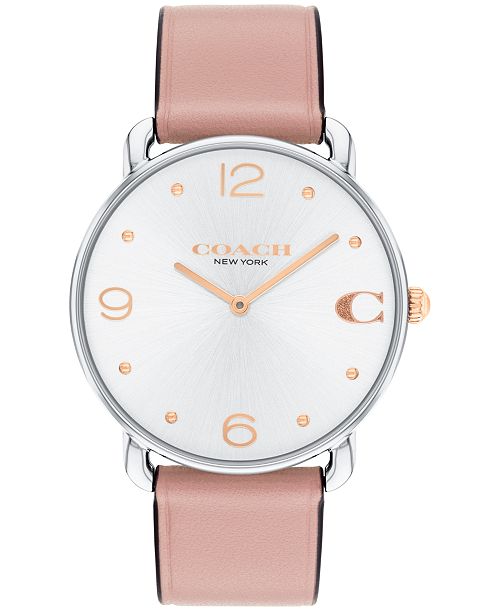 COACH Women's Elliot Blush Leather Strap Watch 36mm Jewelry & Watches