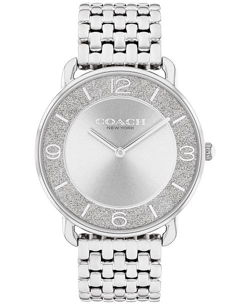 COACH Women's Silver Elliot Stainless Steel Watch 36mm Jewelry & Watches