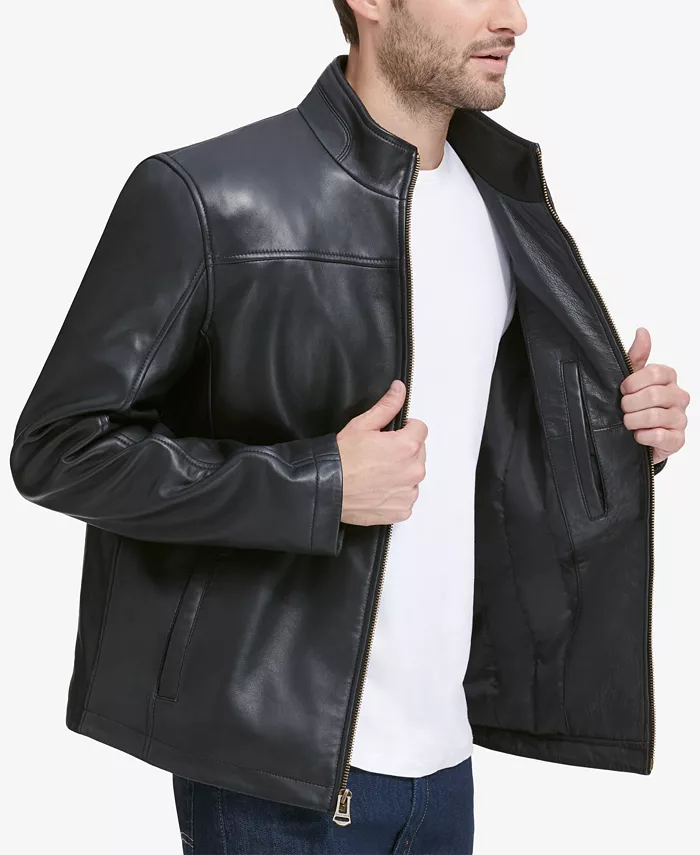 Cole Haan Men's Smooth Leather Jacket Created For Macy's Men's Fashion & Accessories