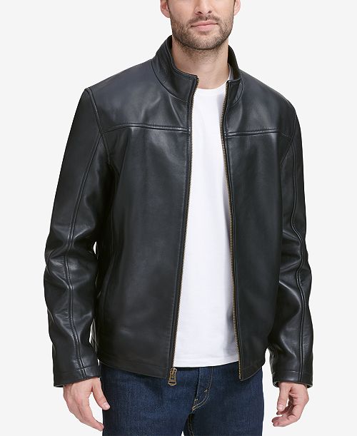 Cole Haan Men's Smooth Leather Jacket Created for Macy's Men's Fashion & Accessories