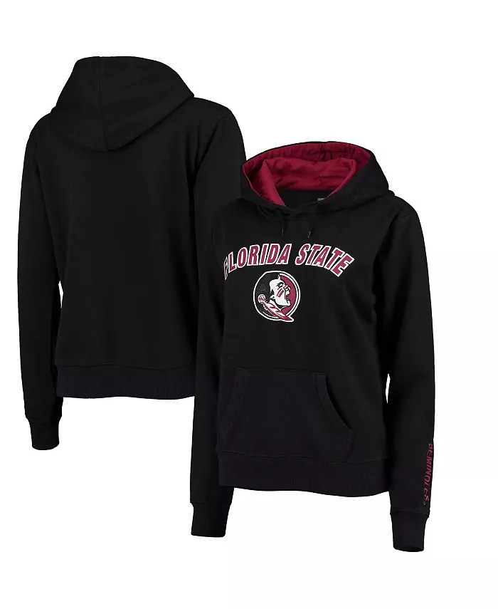 Colosseum Women's Black Florida State Seminoles Arch & Logo 1 Pullover Hoodie Sports Fan Shop