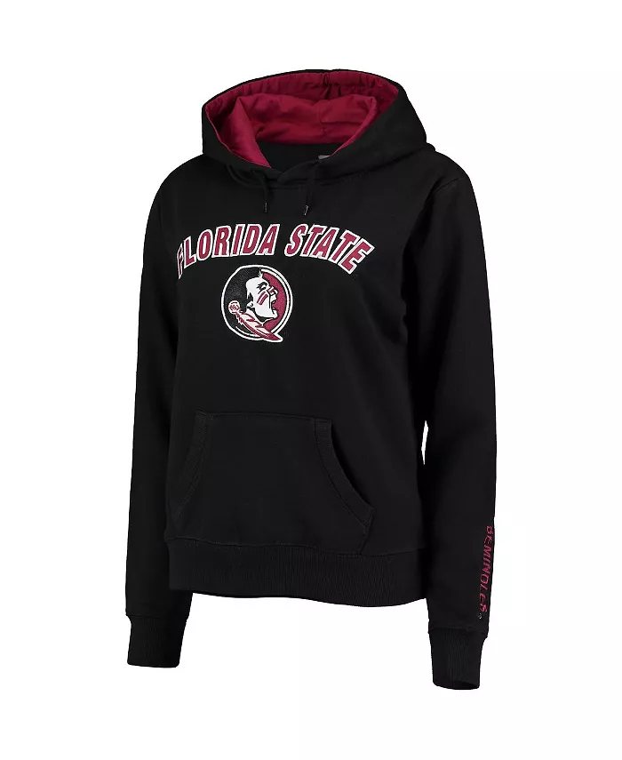 Colosseum Women's Black Florida State Seminoles Arch & Logo 1 Pullover Hoodie Sports Fan Shop