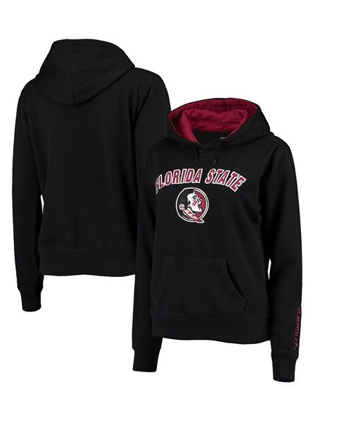 Colosseum Women's Black Florida State Seminoles Arch & Logo 1 Pullover Hoodie Sports Fan Shop