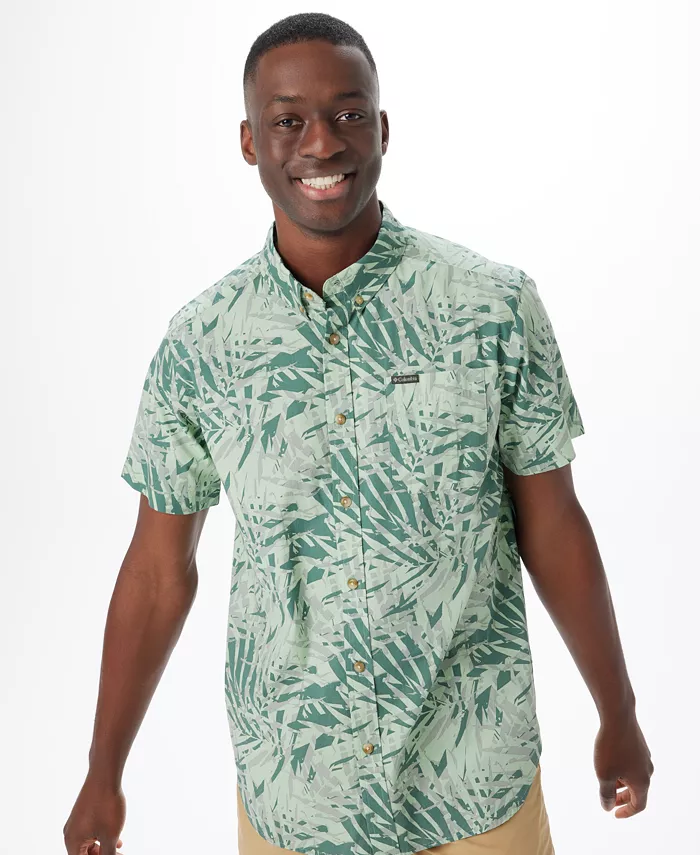 Columbia Men's Rapid Rivers Printed Short Sleeve Shirt With A Booney Hat Men's Fashion & Accessories