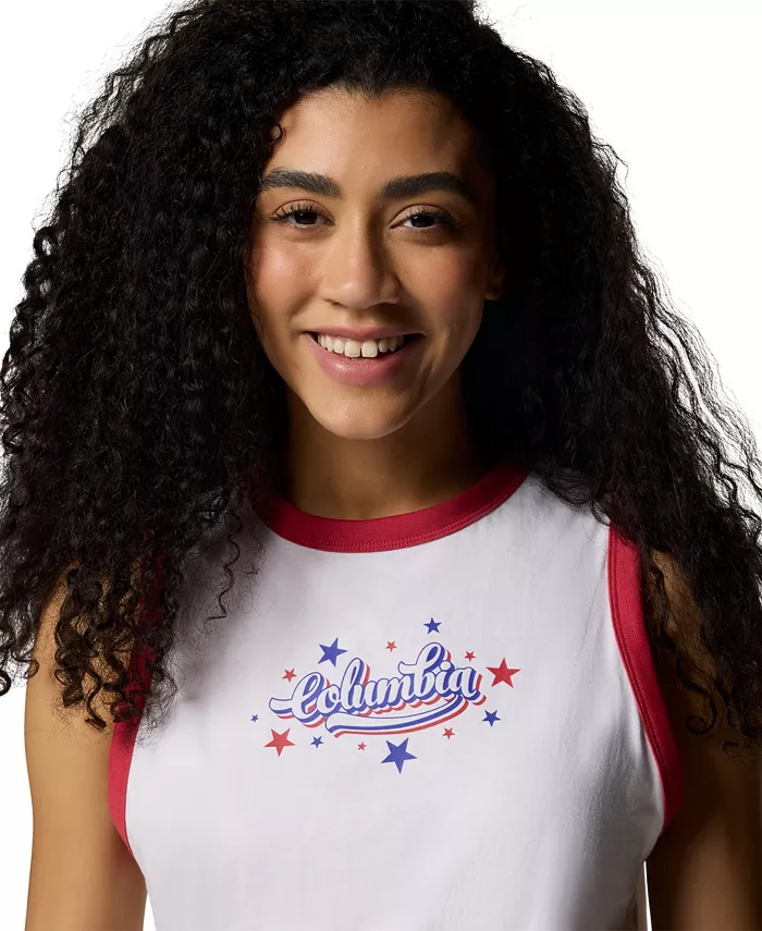 Columbia Women's Rolling Bend Graphic Ringer Tank Top Women's Fashion Shoes & Accessories