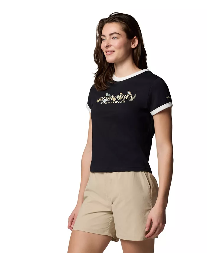 Columbia Women's Rolling Bend Graphic Ringer Top Women's Fashion Shoes & Accessories