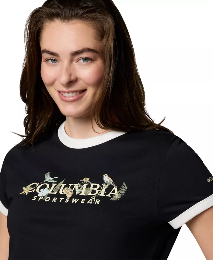 Columbia Women's Rolling Bend Graphic Ringer Top Women's Fashion Shoes & Accessories