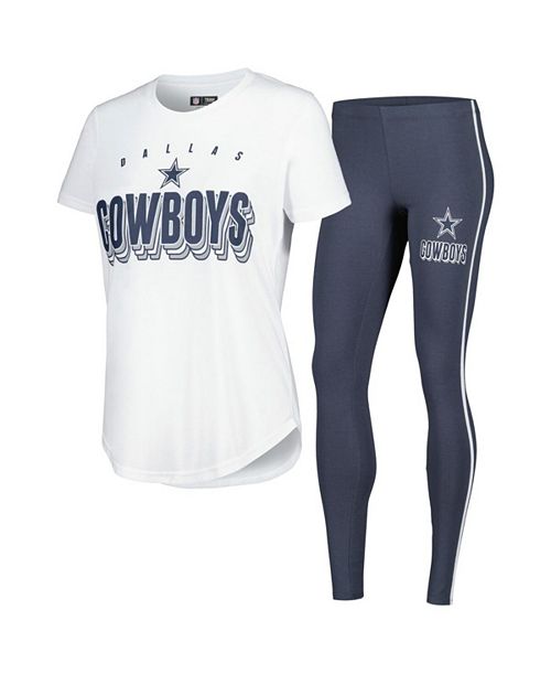 Concepts Sport Women's White Charcoal Dallas Cowboys Sonata T-shirt and Leggings Set Sports Fan Shop