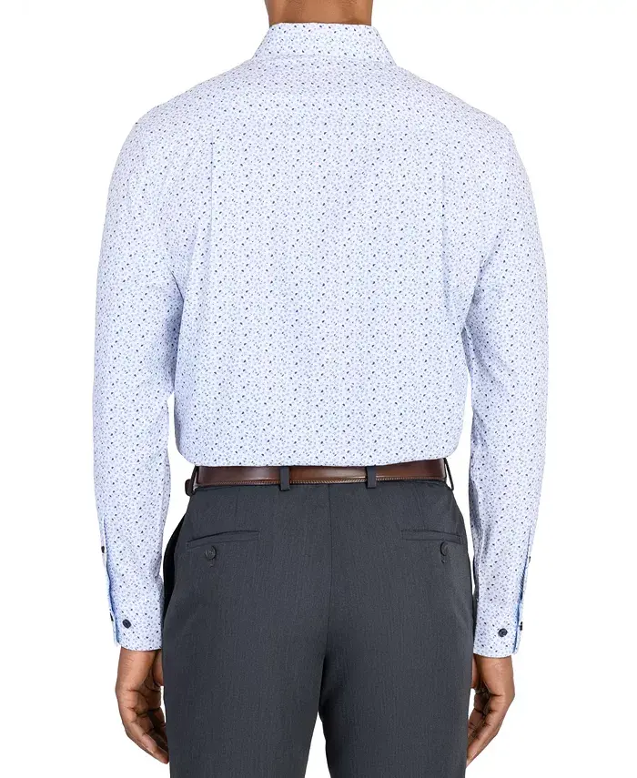 ConStruct Men’s Recycled Slim Fit Floral 4-Way Stretch Performance Dress Shirt Men's Fashion & Accessories