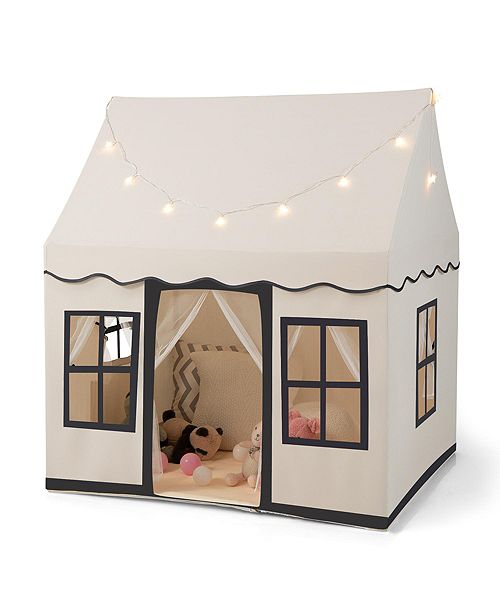 Costway Kids Play Castle Tent Large Playhouse Toys Gifts with Star Lights Washable Mat All Toys