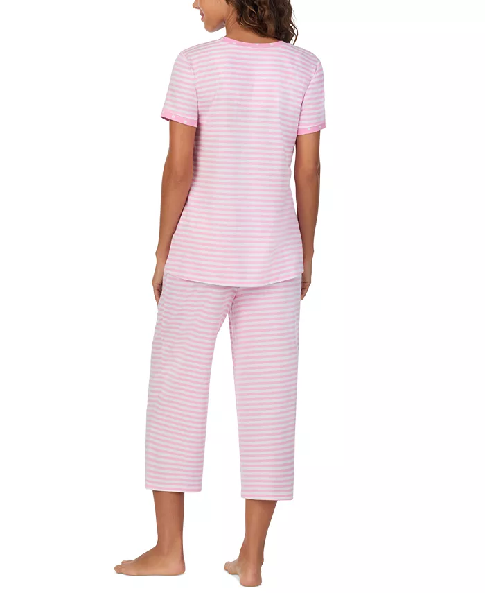 Cuddl Duds Women's 2-Pc. Cropped Short-Sleeve Pajama Set Women's Fashion Shoes & Accessories