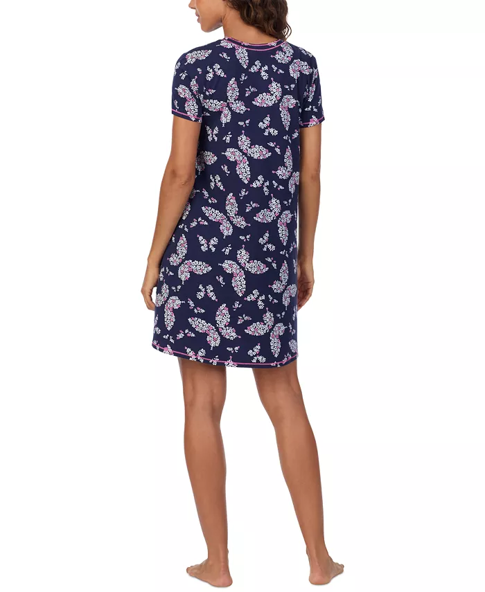 Cuddl Duds Women's Printed Short-Sleeve Sleepshirt Women's Fashion Shoes & Accessories