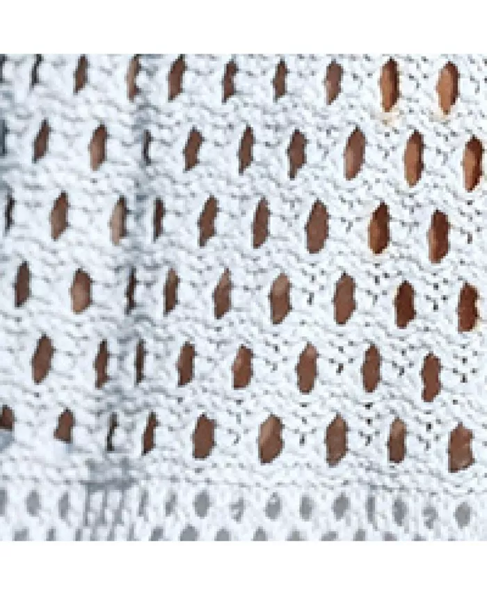 Cupshe Women's Beige Crochet V-Neck Short Sleeve Cover-Up Mini Beach Dress Women's Fashion Shoes & Accessories