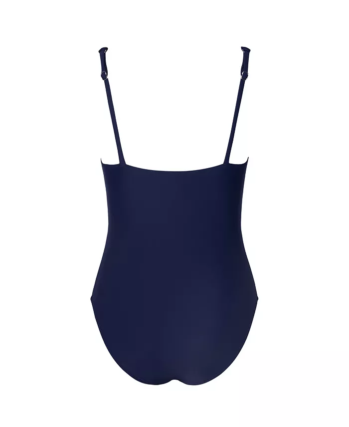 Cupshe Women's Blue V-Neck Tummy Control One-Piece Women's Fashion Shoes & Accessories