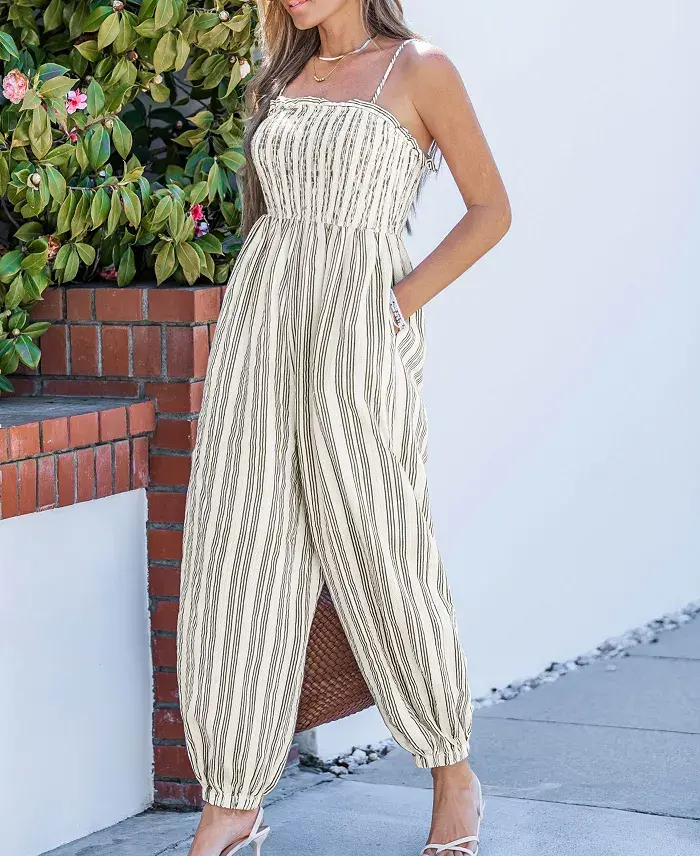 Cupshe Women's Breezy Striped Jumpsuit Women's Fashion Shoes & Accessories