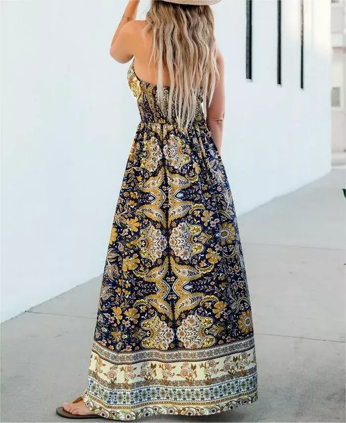 Cupshe Women's Mixed Paisley Boho Maxi Beach Dress Women's Fashion Shoes & Accessories