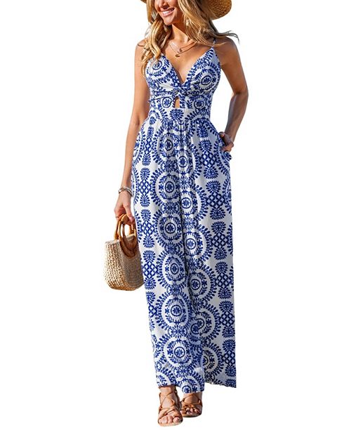 Cupshe Women's Nomad Spirit Ornate Jumpsuit Women's Fashion Shoes & Accessories