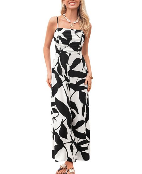 Cupshe Women's Shadow Dance Abstract Jumpsuit Women's Fashion Shoes & Accessories