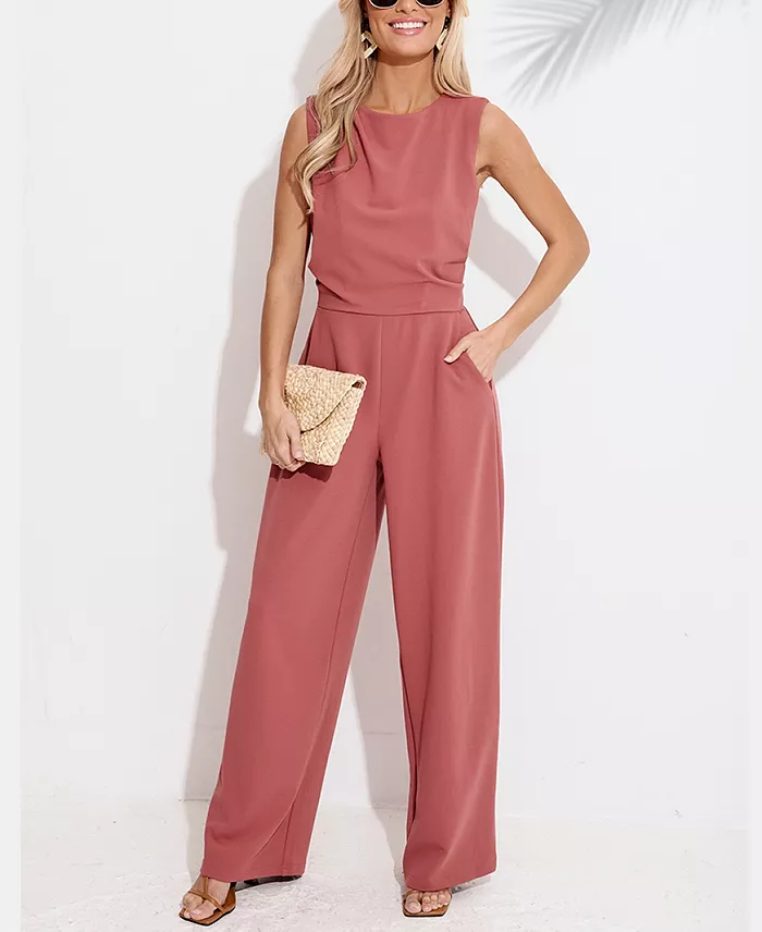 Cupshe Women's Sleeveless Wide-Leg Jumpsuit Created For Macy's Women's Fashion Shoes & Accessories