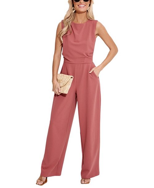 Cupshe Women's Sleeveless Wide-Leg Jumpsuit Created for Macy's Women's Fashion Shoes & Accessories